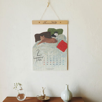 Huginn and Muninn My Favourite 2026 Wall Calendar+Wood Bar (2 size)