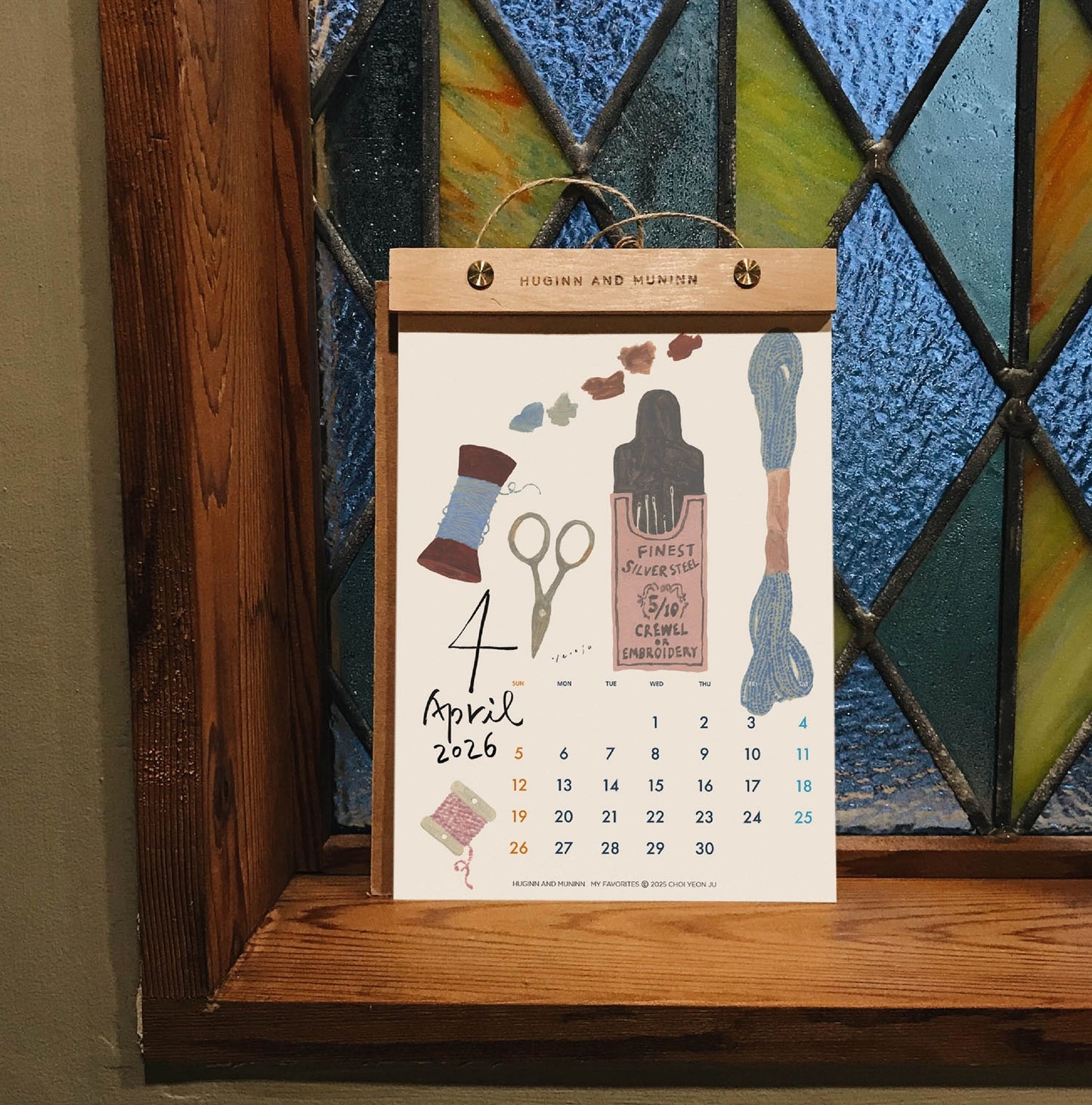 Huginn and Muninn My Favourite 2026 Wall Calendar+Wood Bar (2 size)