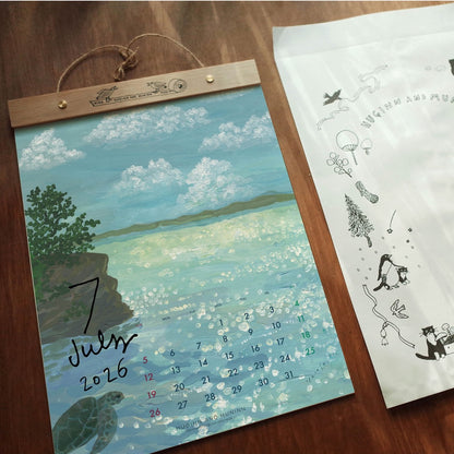 Huginn and Muninn My Favourite 2026 Wall Calendar+Wood Bar (2 size)