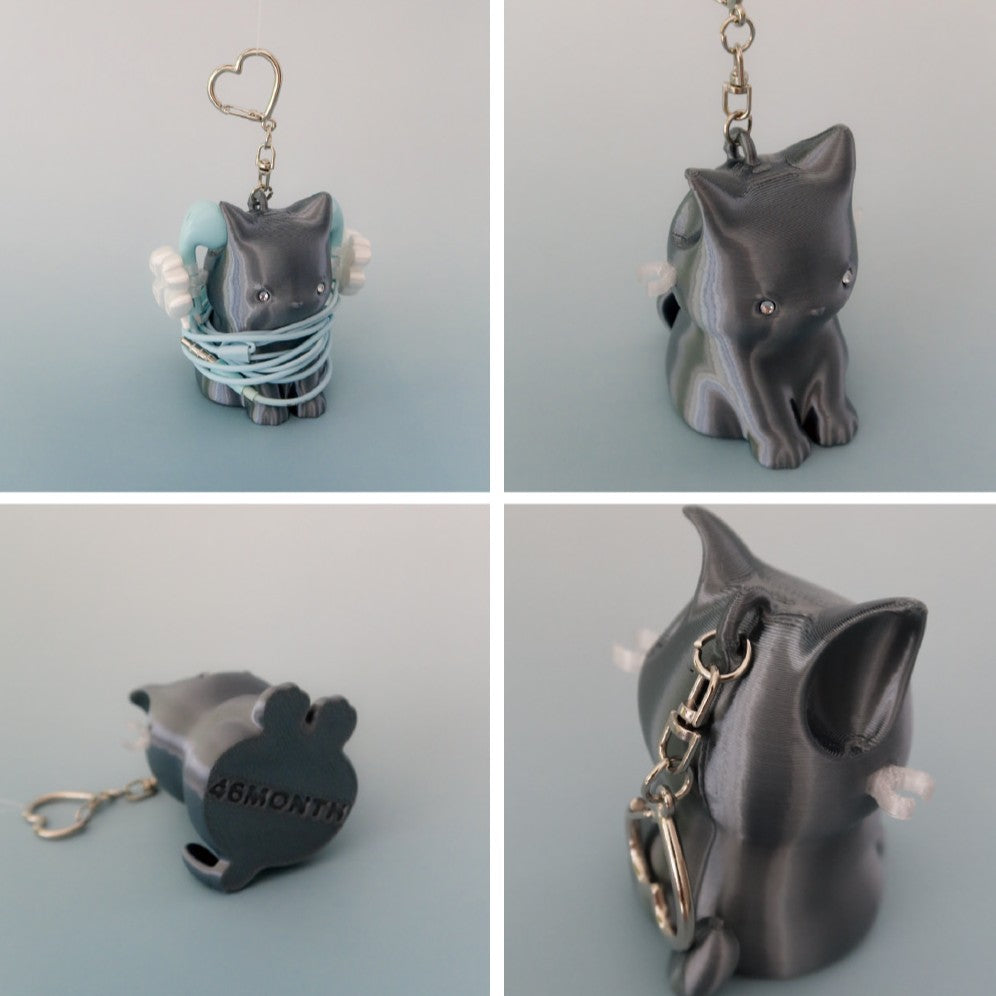46month Cat Cable Keyring 耳機收納鎖匙扣 (2色)