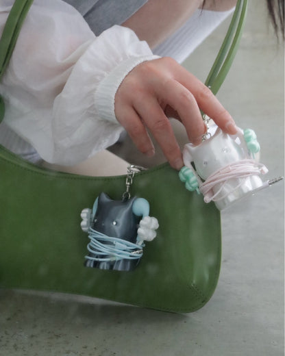 46month Cat Cable Keyring 耳機收納鎖匙扣 (2色)