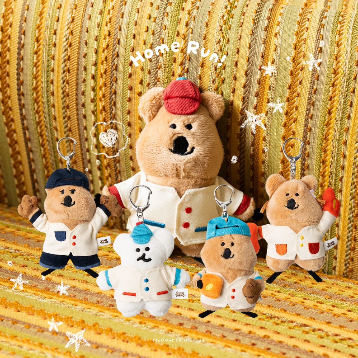 Dinotaeng Quokka Home Run Flatfur Keyring (5款)