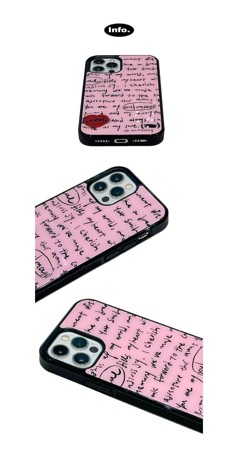 Mazzzzy [Magsafe] Love Patterns glass case (4色)