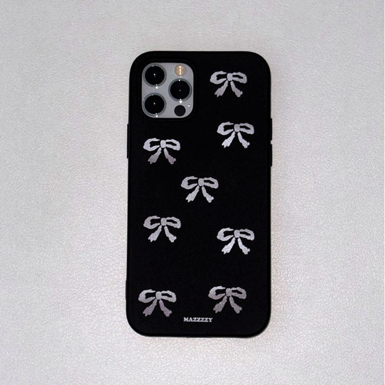 Mazzzzy Ribbon Pattern(Black) Phone Case(4色)