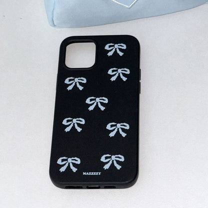 Mazzzzy Ribbon Pattern(Black) Phone Case(4色)