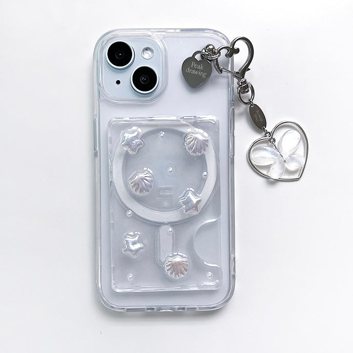 Peakdrawing Mini seashell card slot jelly hard case set