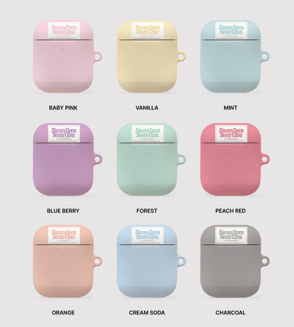 Pastel Color Label Airpods Case (Hard 硬殼) (9色)