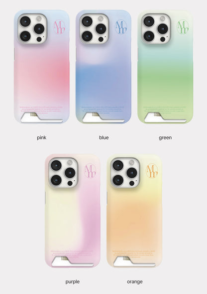 [mm] Pastel Gradation Phone Case (Hard/Card Storage) (5色)