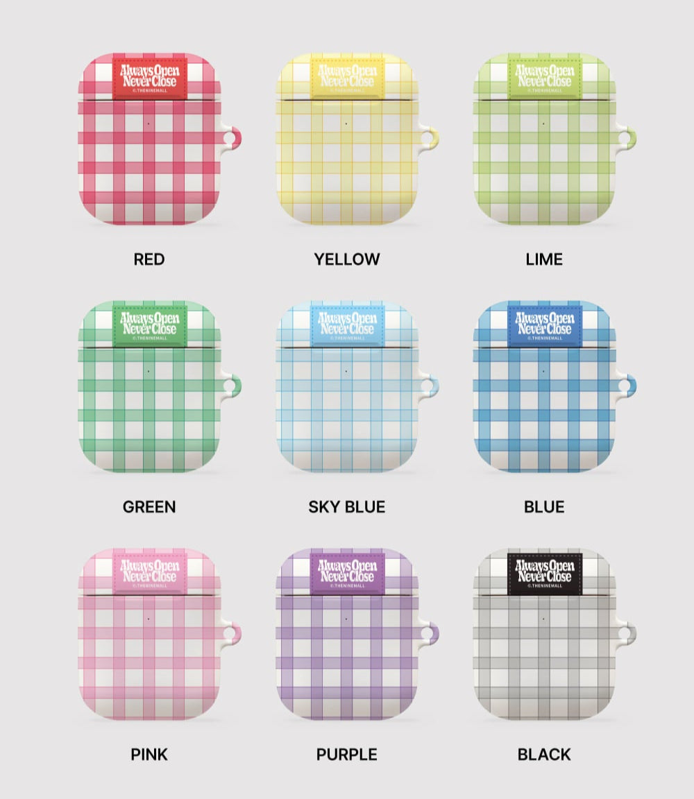Mini Checked Label Airpods Case (Hard 硬殼) (9色)