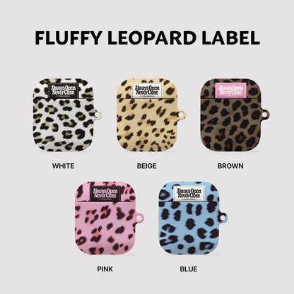 Fluffy Leopard Label Airpods Case (Hard 硬殼) (5色)