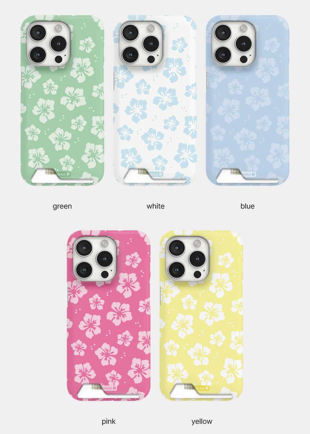 Aloha Flower Phone Case (Hard/Card Storage) (5色)