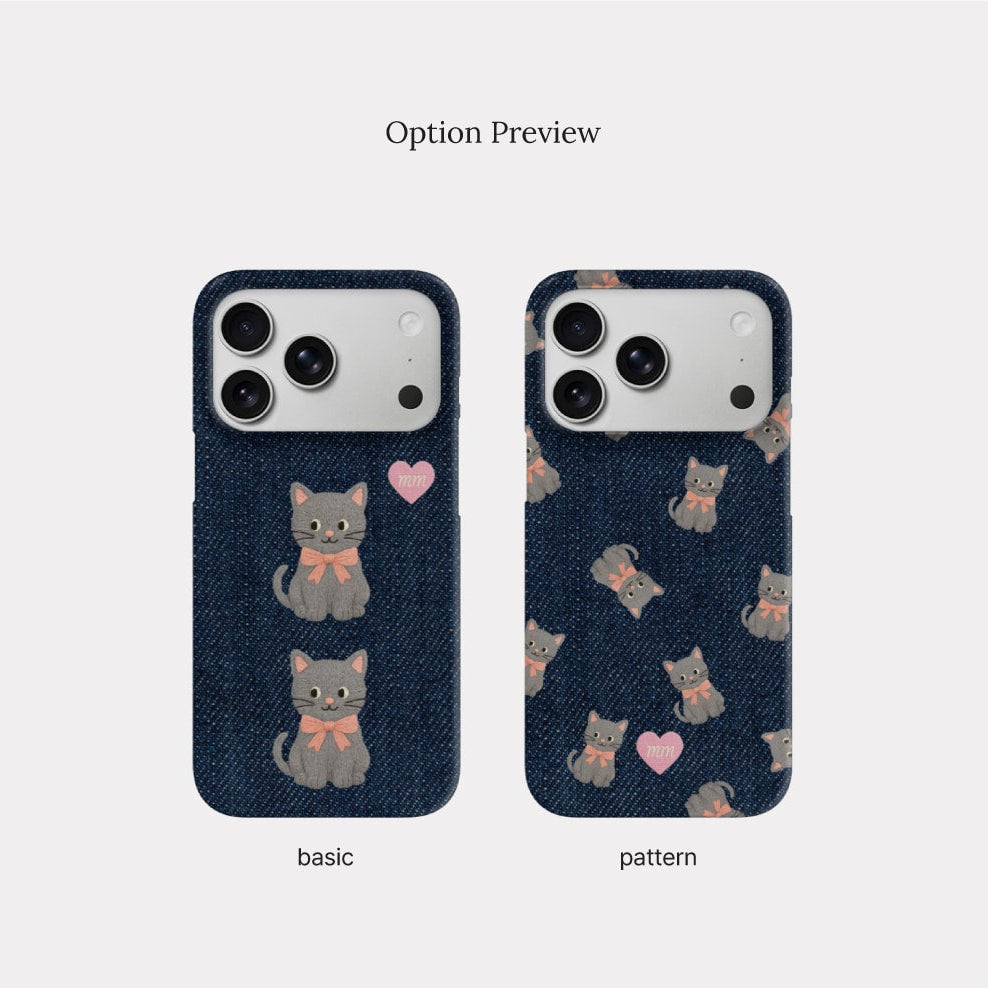Denim Cat Phone Case (Hard/Card Storage/Magsafe)