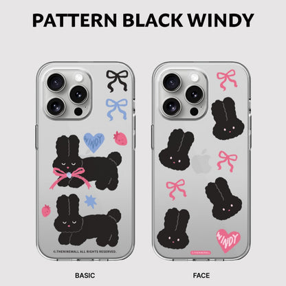Pattern Black Windy Phone Case (Clear 透明殼)