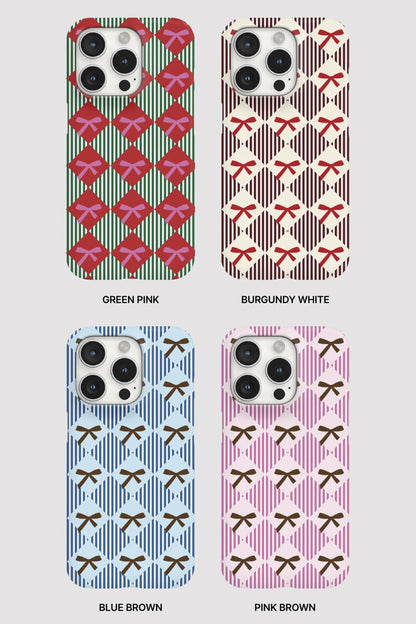 Stripe Checkerboard Phone Case (Hard/Card Storage/Magsafe)