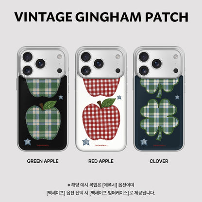 Vintage Gingham Patch Phone Case (Silver bumper)