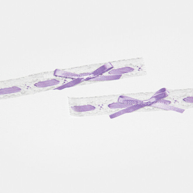 Boki Eyelet Lace Die-cut Masking Tape [Purple Ribbon]