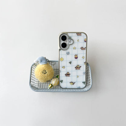 Second Morning Checked Cow Boy Case (Glass Silver Bumper)