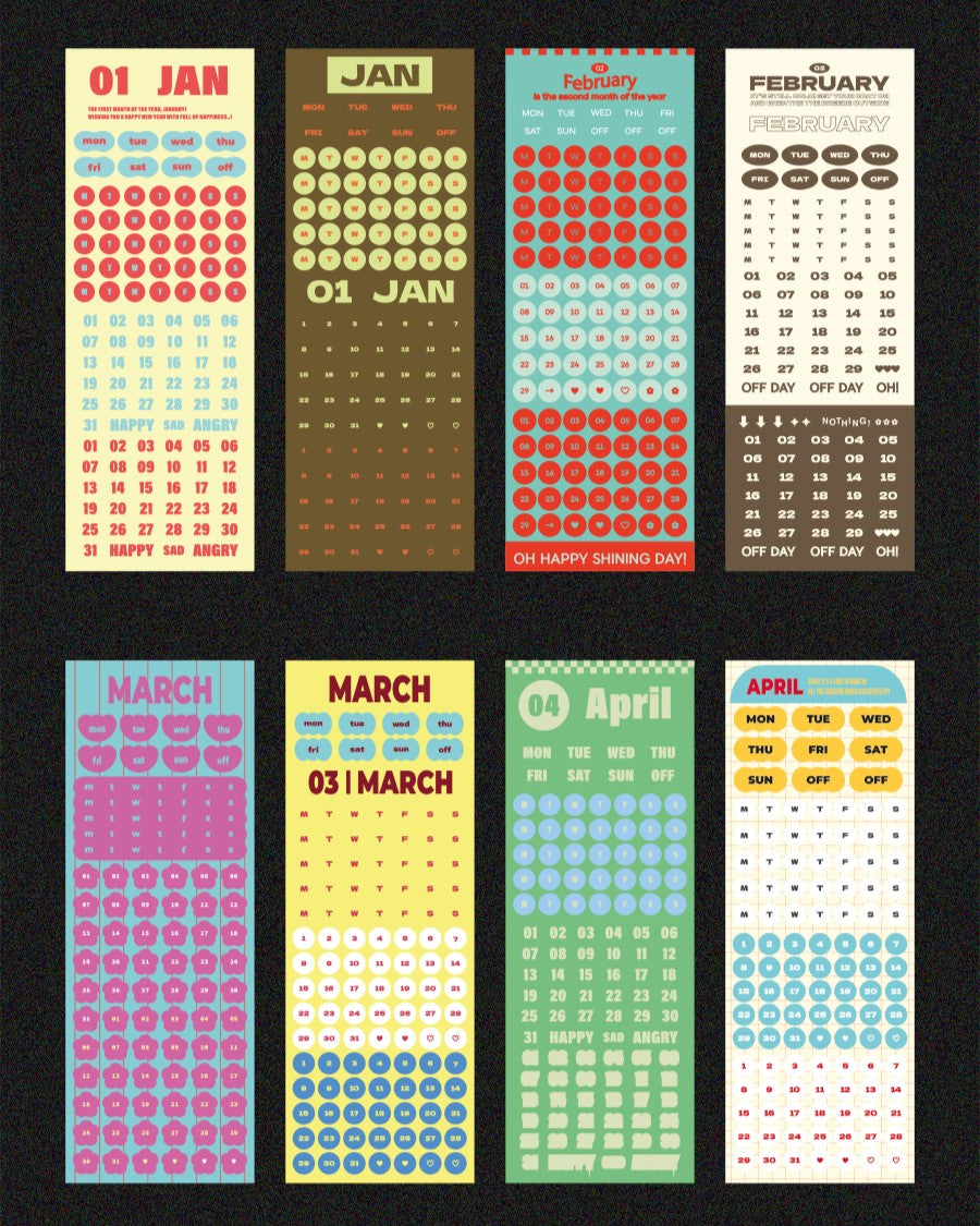 Indigo 24P Month, Week, Day Sticker Pack