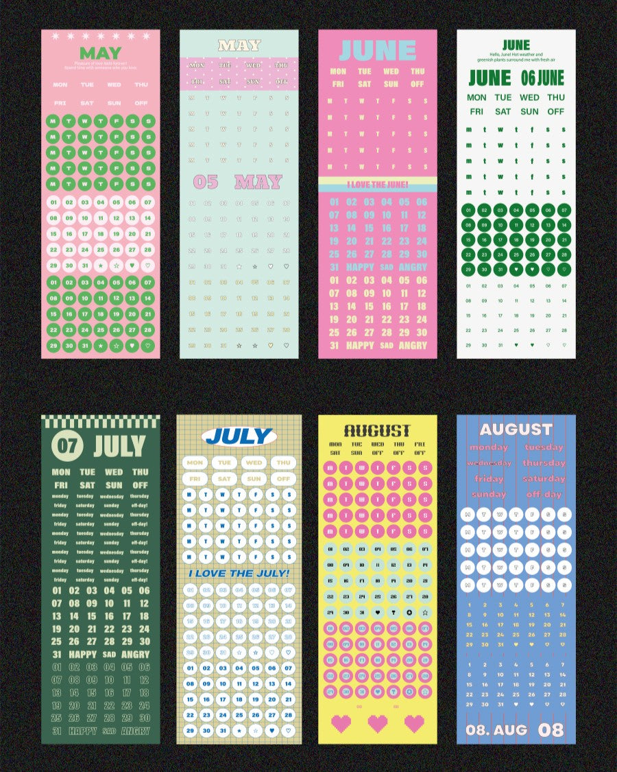 Indigo 24P Month, Week, Day Sticker Pack