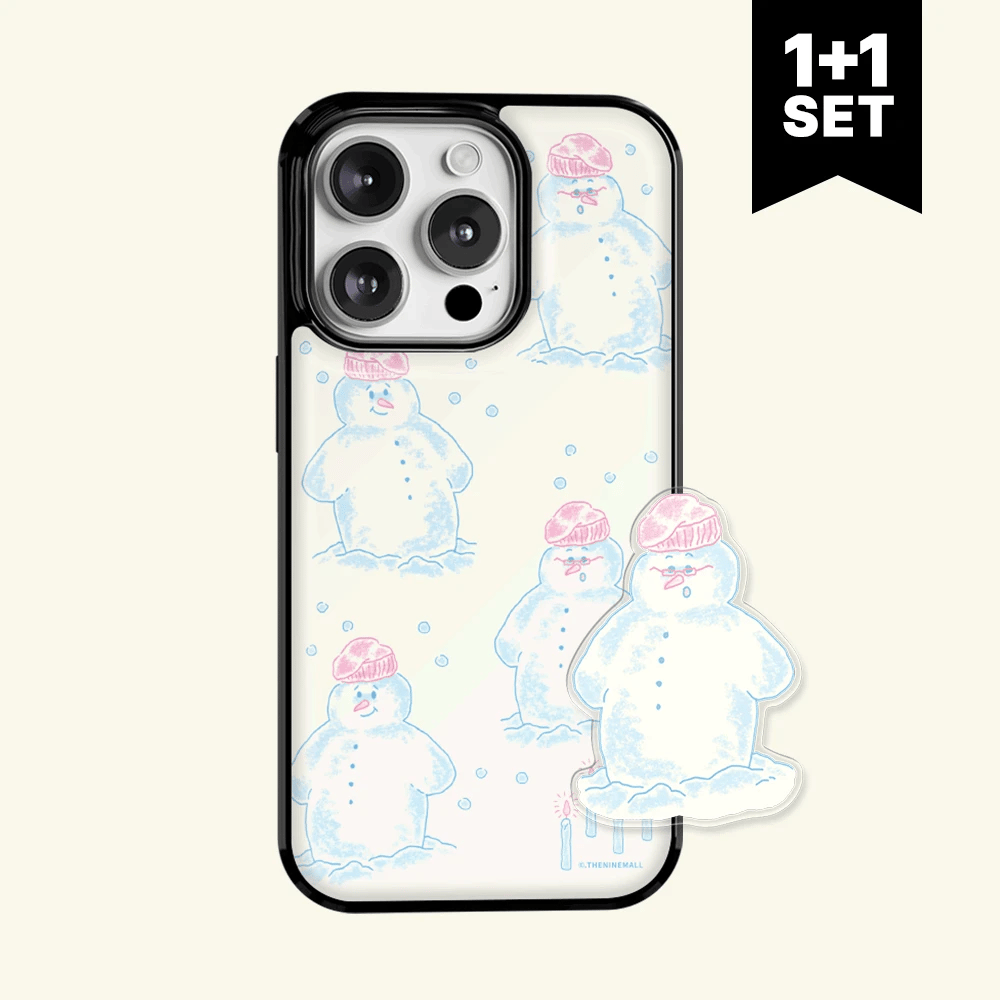 【Set】Vintage Snowman Pattern (Glossy bumper) + Acrylic Tok/Keyring