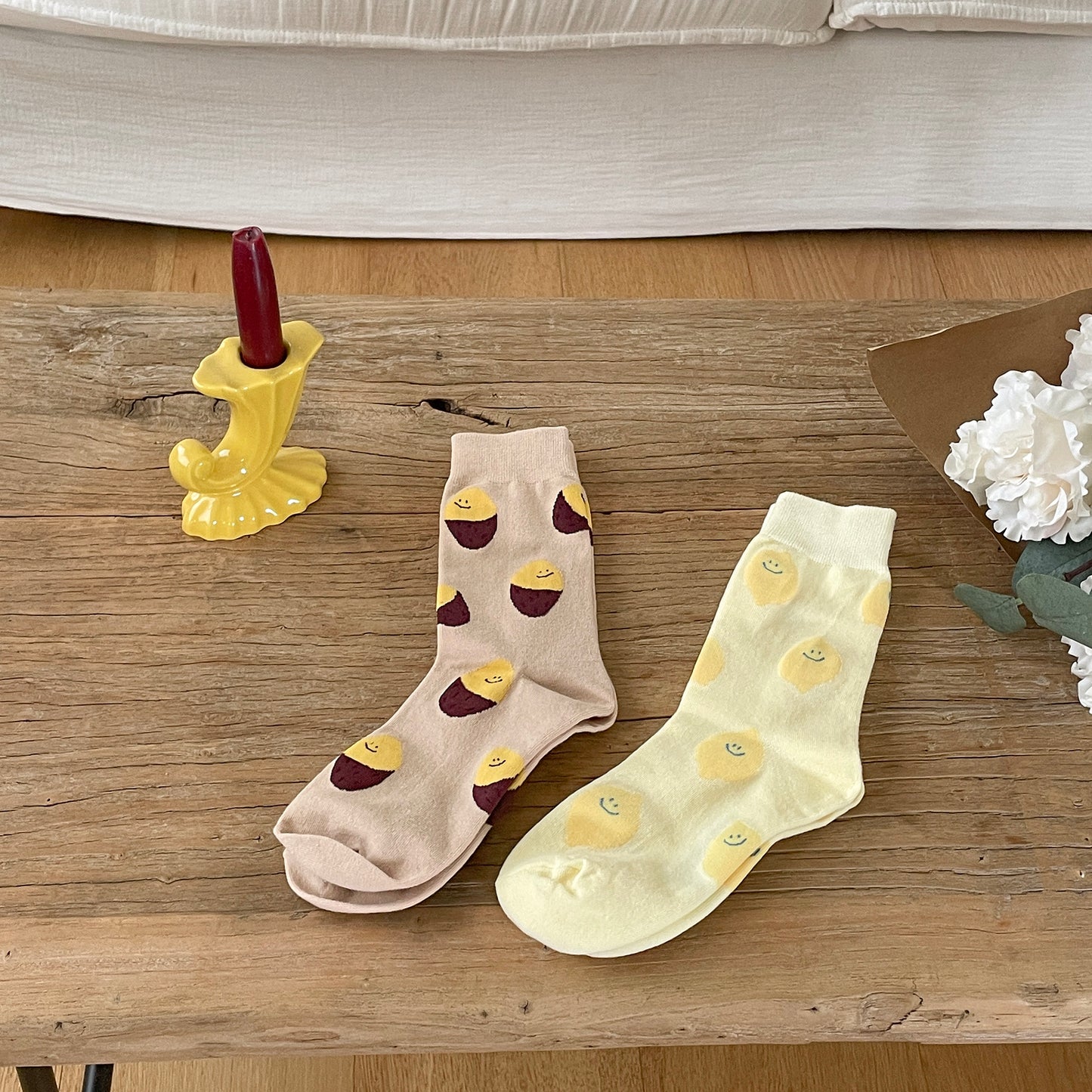 【買2對減$10✨】Second Morning X Bonjour March Pattern Socks (2款/Set)