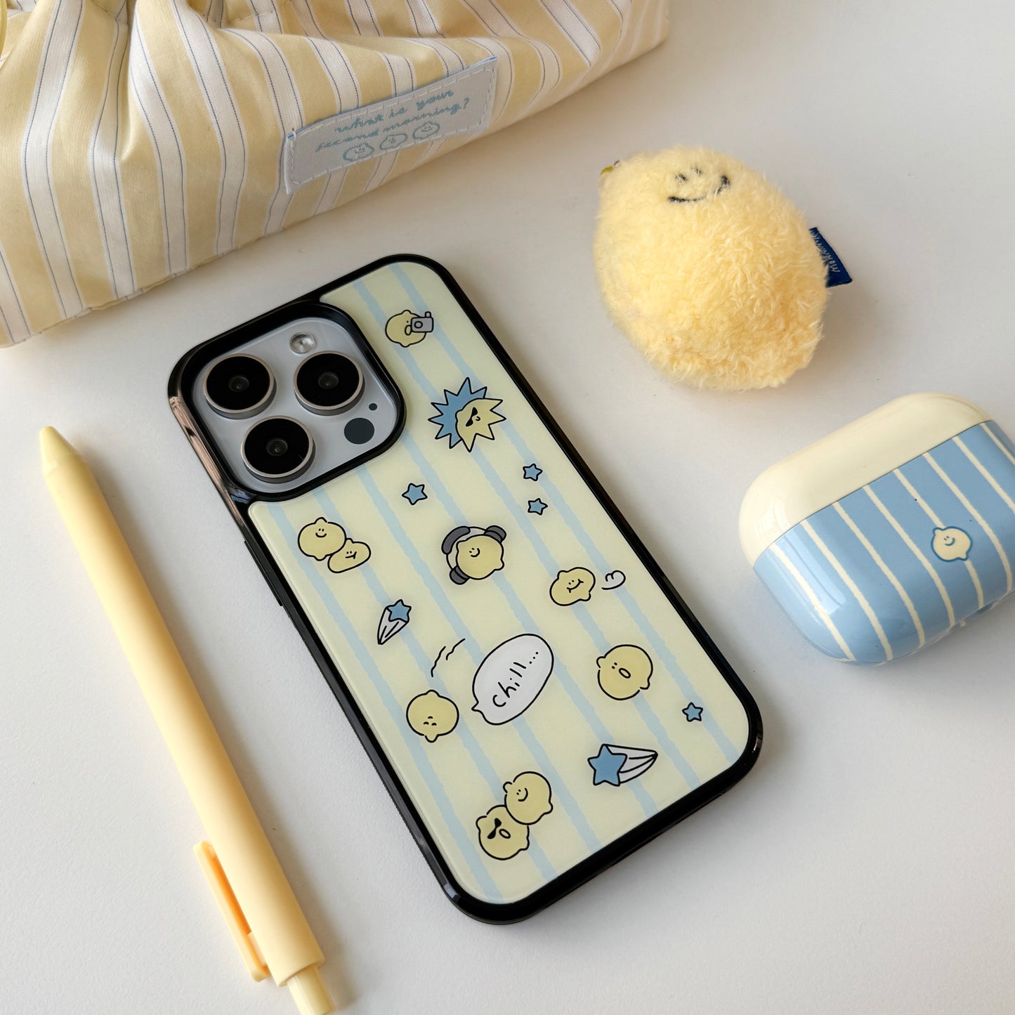 Second Morning Lemony Stripe Glass Magsafe Case