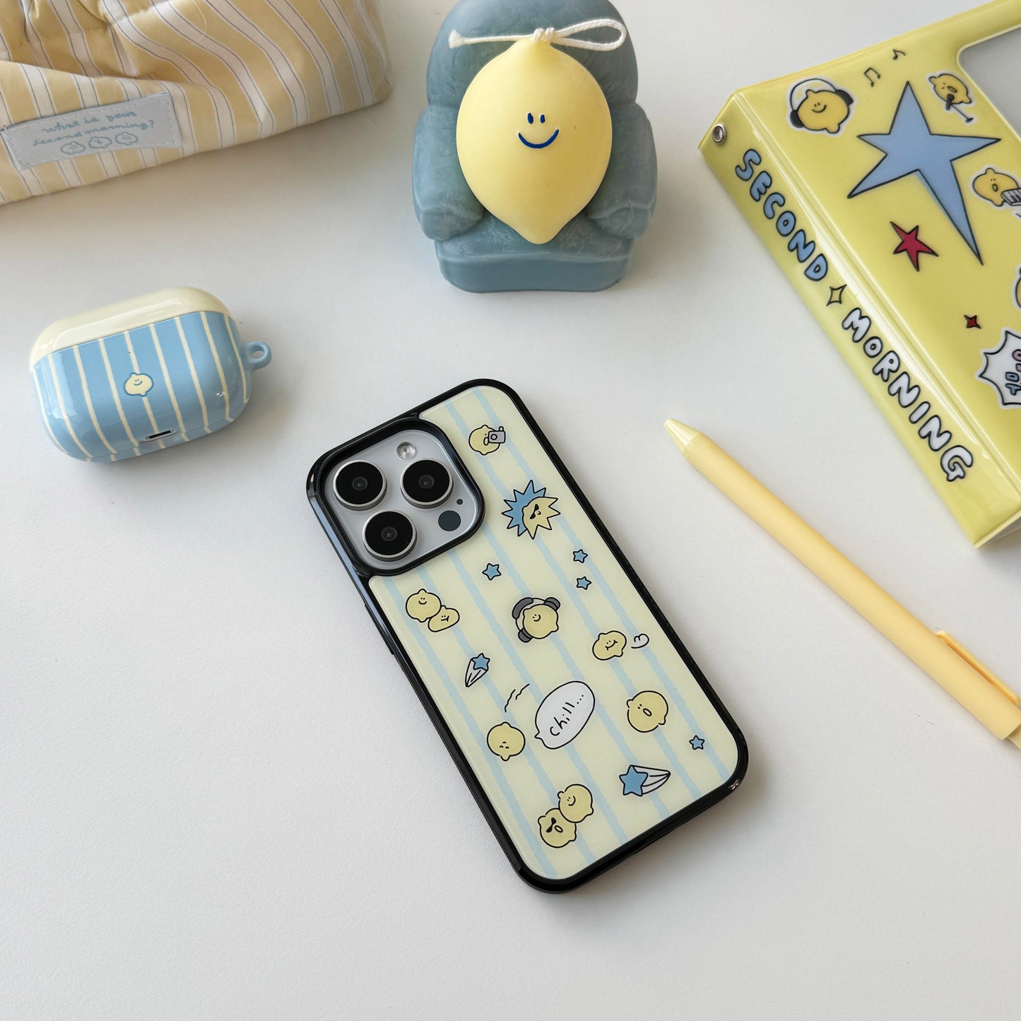 Second Morning Lemony Stripe Glass Magsafe Case