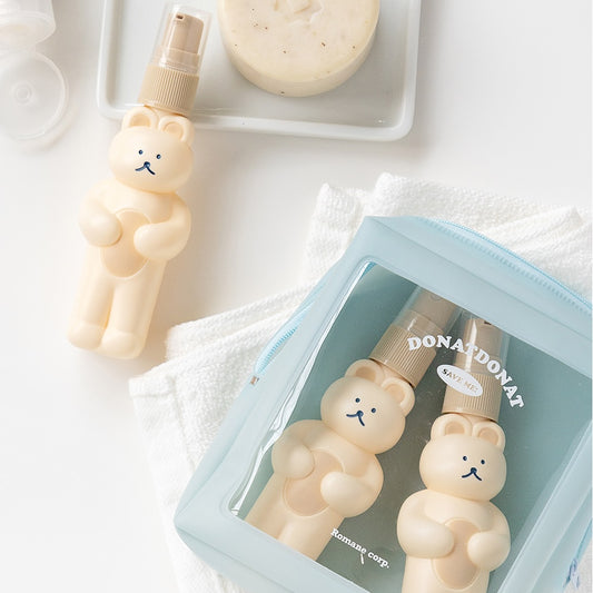 【現貨95折】Romane DONATDONAT Bear Travel Bottle Set #Cream