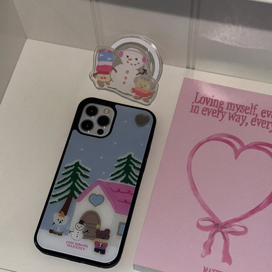 Mazzzzy [Love Tag_Magsafe] winter ★ snowman glass case