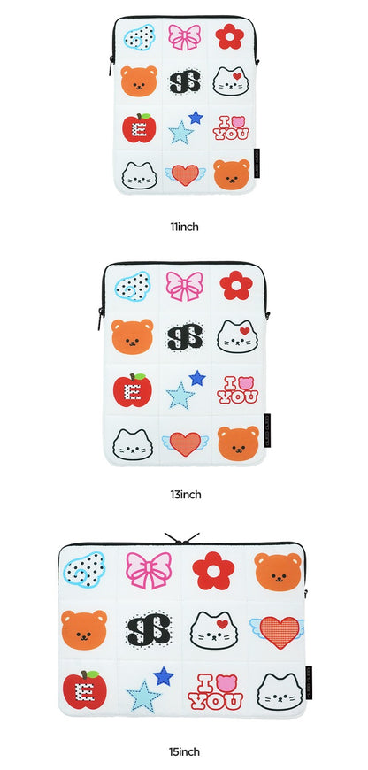 Earp Earp Kitsch Retro White Ipad/Notebook Pouch (11/13/15 inch)