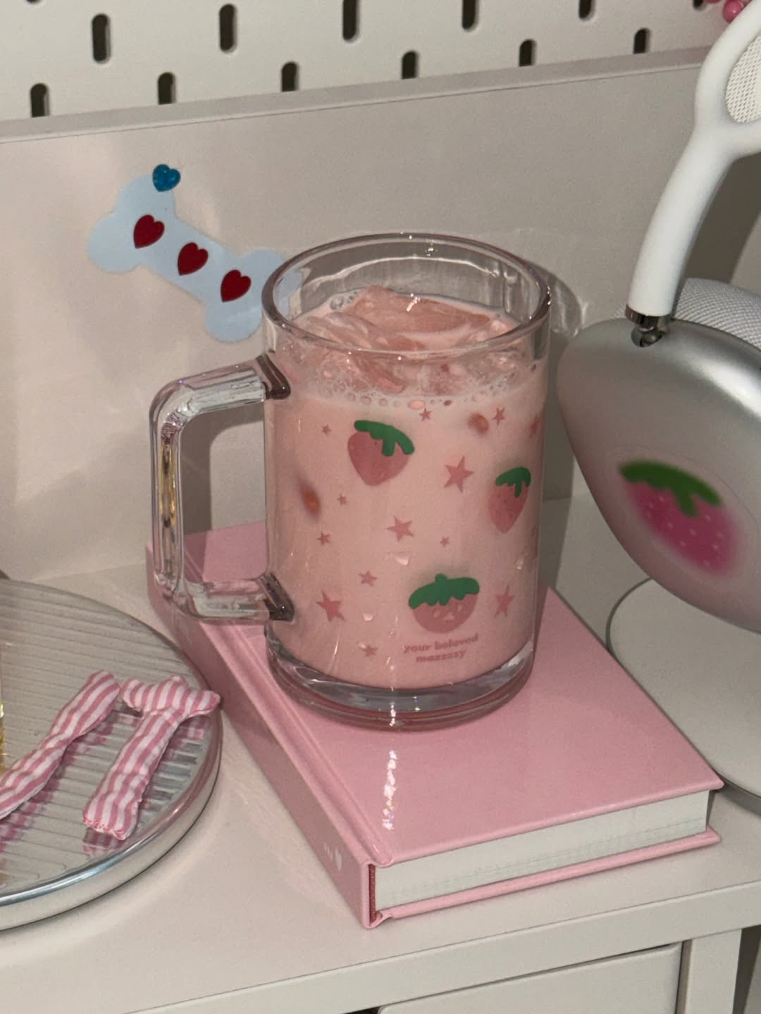 Mazzzzy Strawberry Muffin Starry  Glass 玻璃杯附杯蓋