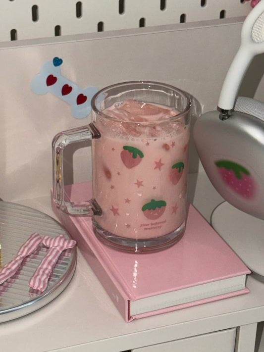 Mazzzzy Strawberry Muffin Starry  Glass 玻璃杯附杯蓋