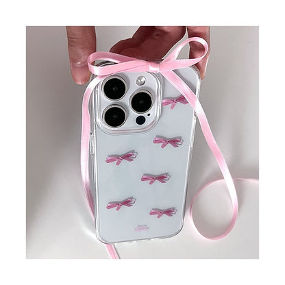 Peakdrawing Tiny pink ribbon jelly hard case