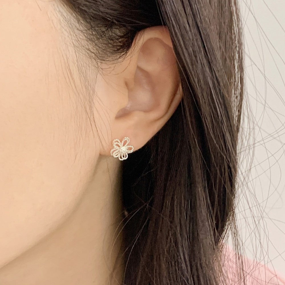 [Silver925] Mist Flower Silver Earrings/Necklace 套裝