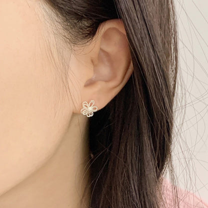 [Silver925] Mist Flower Silver Earrings/Necklace 套裝