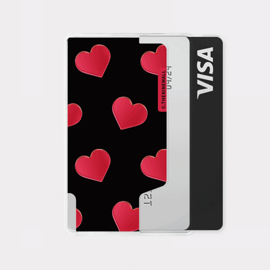 Theninemall Red Heart Pattern Magsafe Card Zip