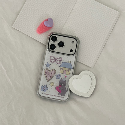 Hey Cat Little Home Phone Case (Silver bumper)