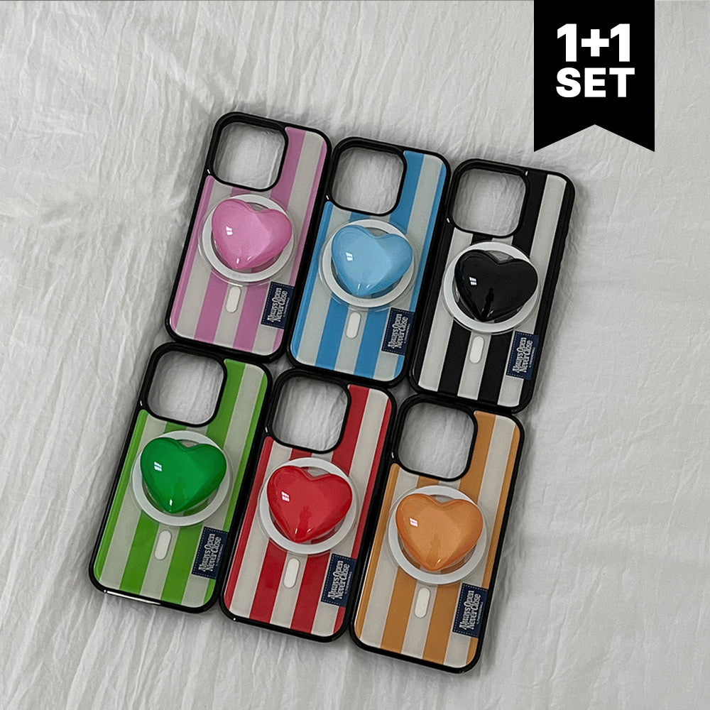 【Set】Basic Stripe Label (Magsafe Bumper) + Magsafe Resin Tok