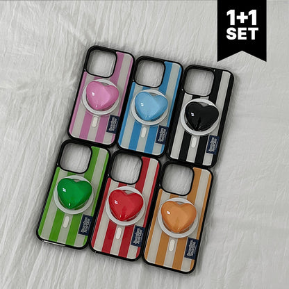【Set】Basic Stripe Label (Magsafe Bumper) + Magsafe Resin Tok
