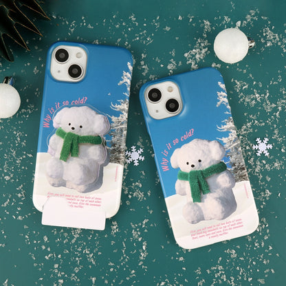 Puppy Snowman Phone Case (Hard/Card Storage)