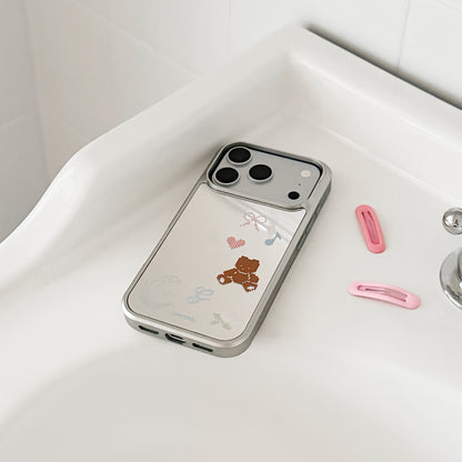 Gummy Cross Stitch Phone Case (Mirror silver bumper case)