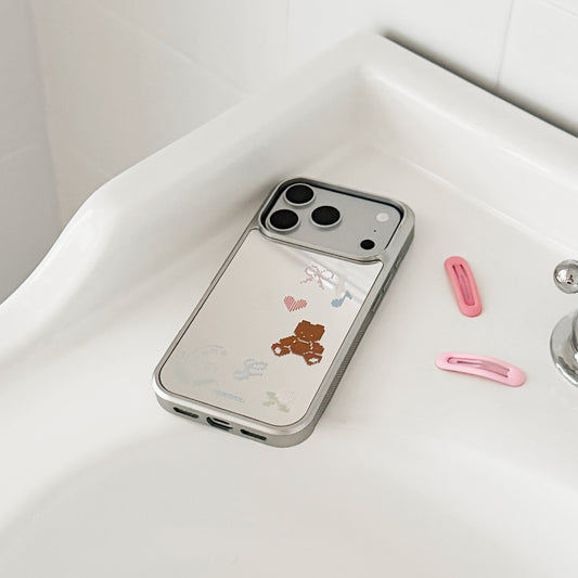 Gummy Cross Stitch Phone Case (Mirror silver bumper case)