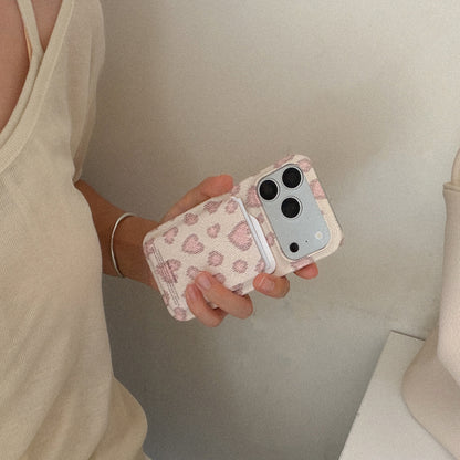 Lovely Leopard Fabric Phone Case (Hard/Card Storage/Magsafe)