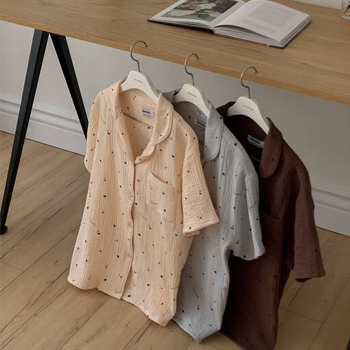 Juuneedu Cherry Cotton Short Sleeves Pajamas (3色) 短袖睡衣