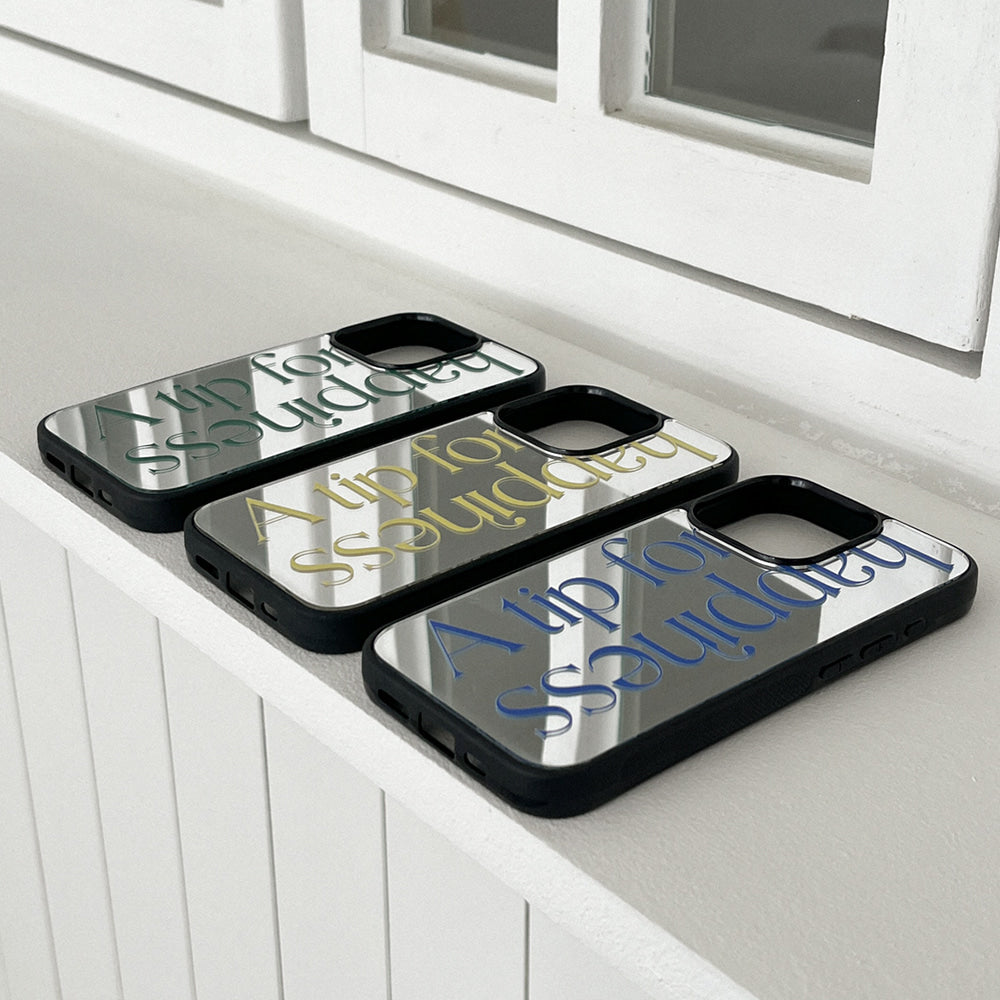 Happiness Lettering Mirror Bumper Case (鏡面殼) (3色)