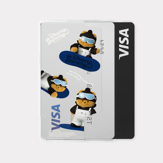 Theninemall Pattern Snowboarder Gummy Magsafe Card Zip