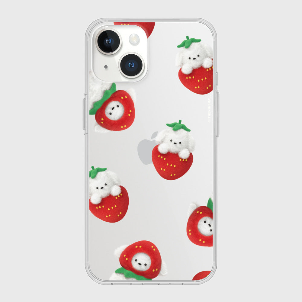 Pattern Strawberry Ppokku Phone Case (Clear/Tank Clear/Clear Card Storage)