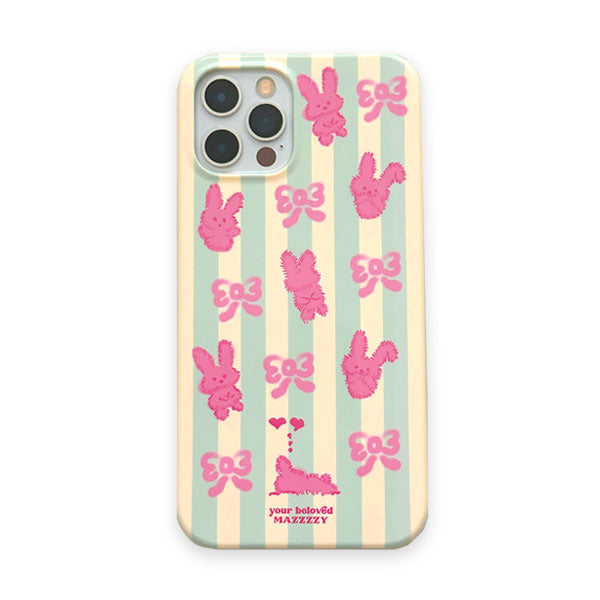 Mazzzzy Ribbon Rabbit Phone Case (Hard, glossy 亮面硬殼)