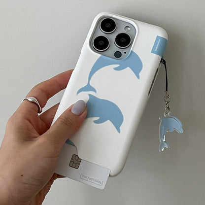 Happy Dolphin Phone Case (Hard/Card Storage) (2色)