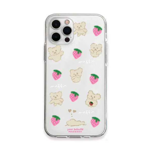 Mazzzzy Strawberry Fluffy Muffin Phone Case (Jelly Clear/Jelly Hard/Magsafe)